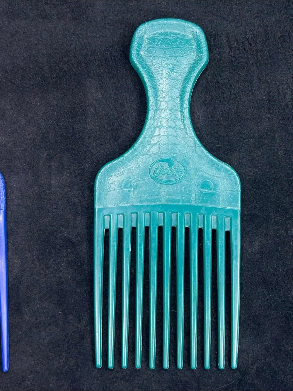 Vintage Set Of 3 Goodys Hair Picks Combs Green Teal Blue Red Retro Styling